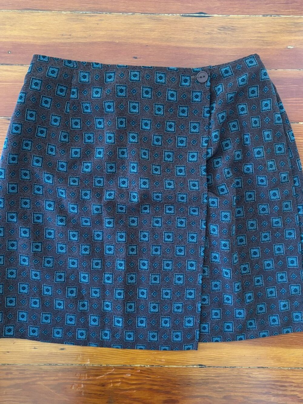 AB Studio/Byer California 90s Vintage Paisley Wrap Mini Skirt